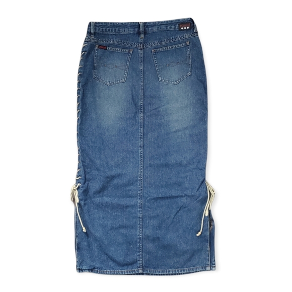 *SOLD* Y2K Side Lace Denim Skirt - Picture 4 of 7